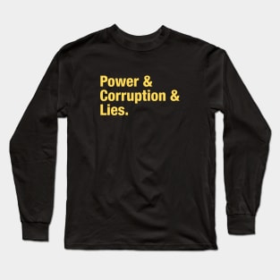 Power Corruption Lies, mustard Long Sleeve T-Shirt